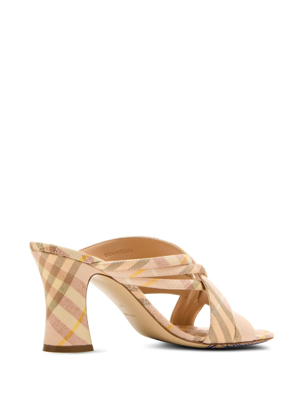 75mm cross-strap check-pattern mules - 3
