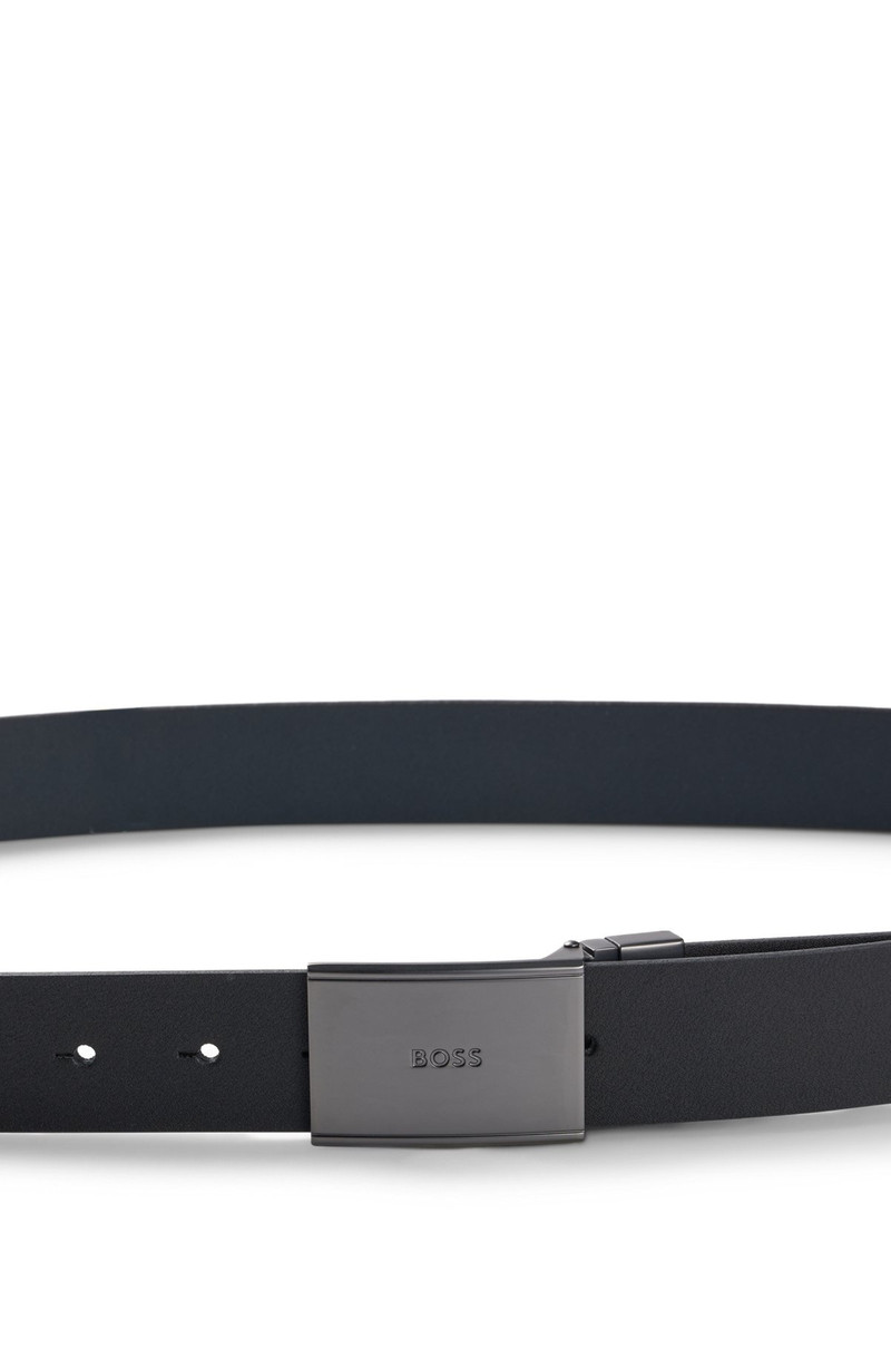 ITALIAN-LEATHER REVERSIBLE BELT WITH PIN AND PLAQUE BUCKLES 5