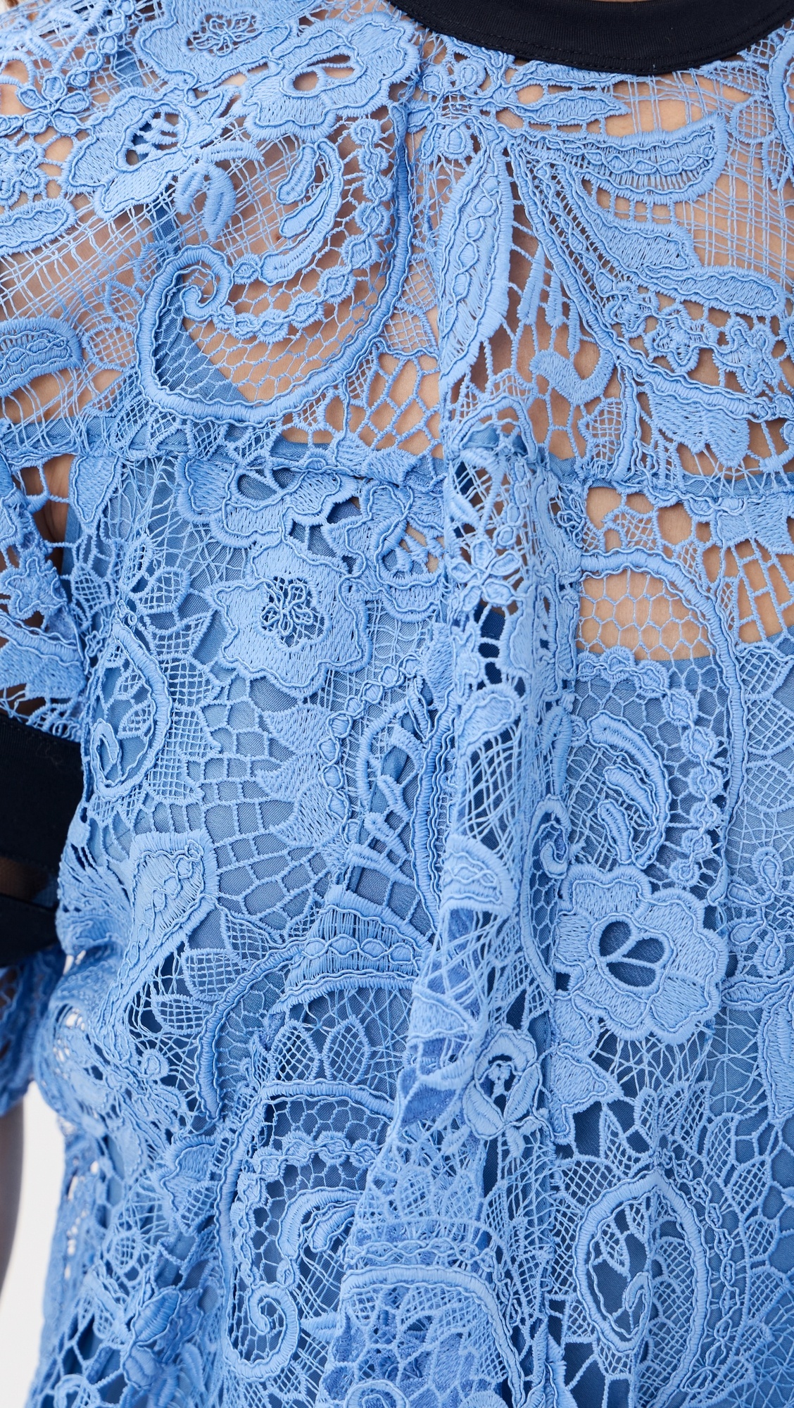 Corded Embroidered Lace Flounce Top - 6