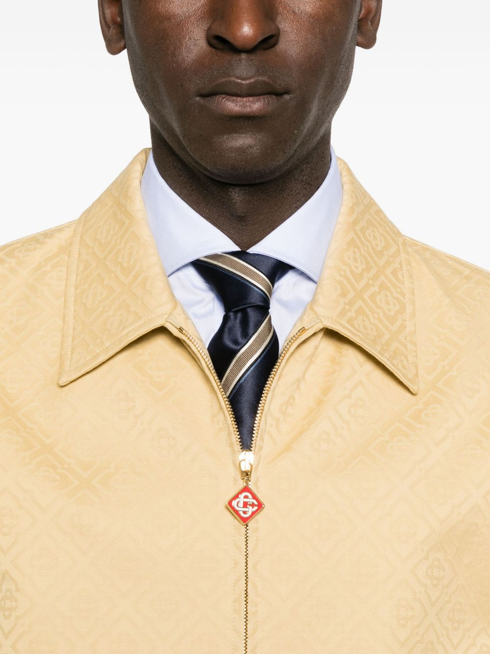 logo-motif zip-front jacket - 5