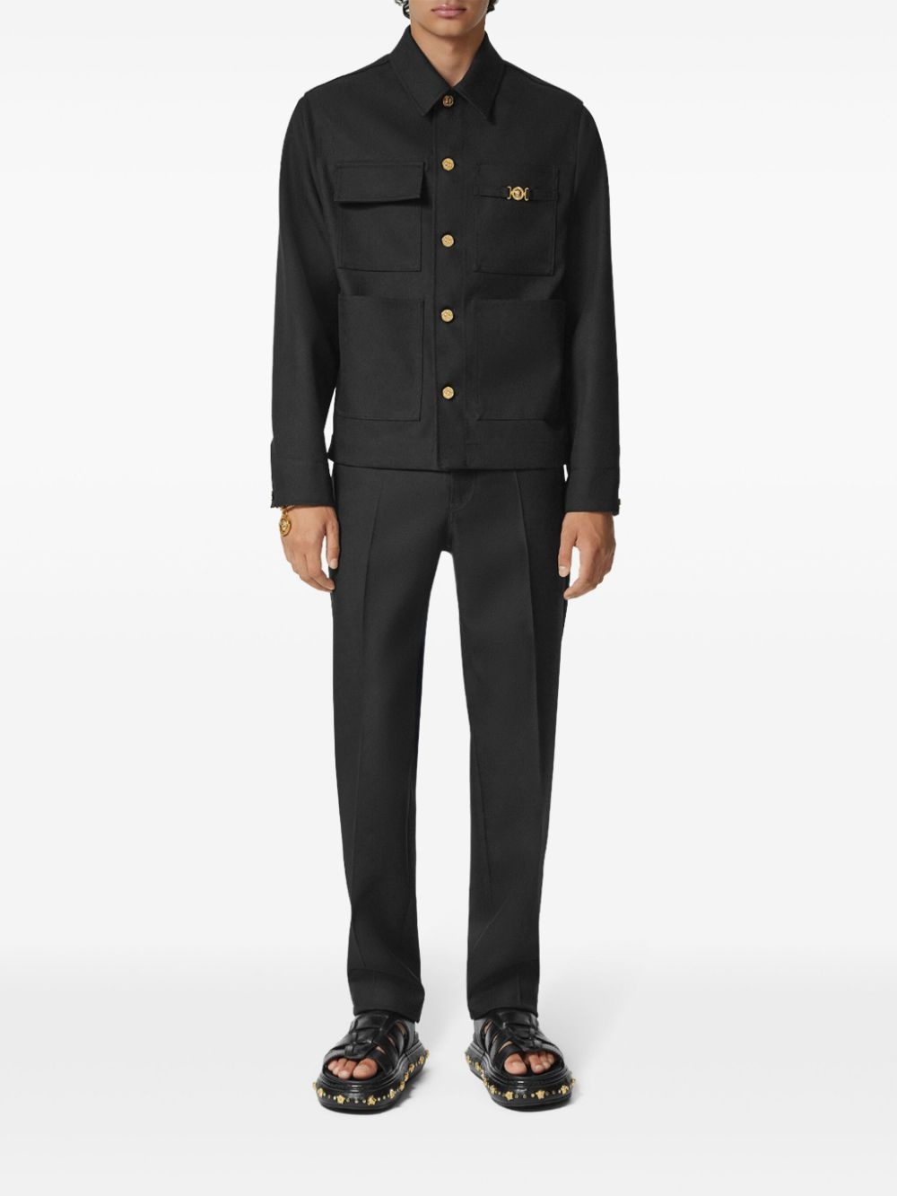 Medusa-plaque tailored trousers - 2