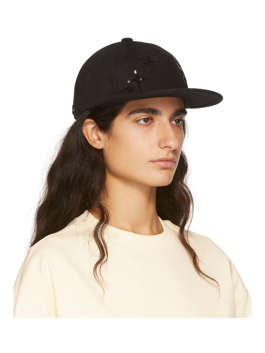 Black Angel Sequin Cap - 2