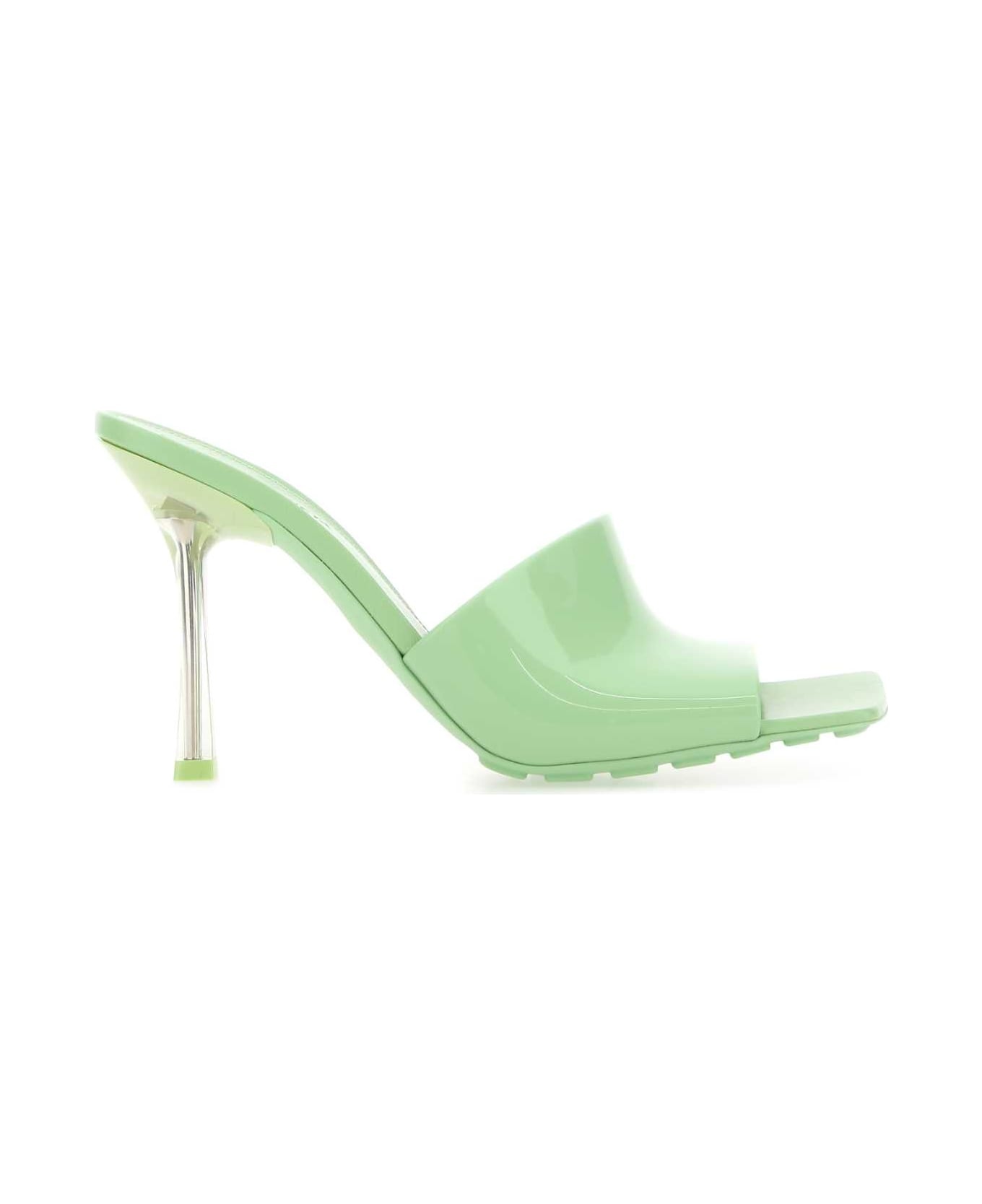 Pastel Green Pvc Stretch Mules - 1