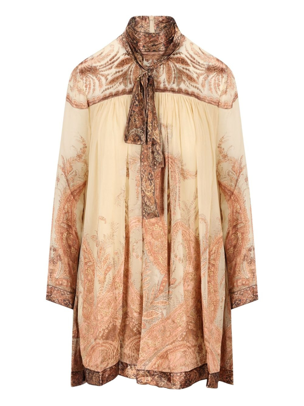 Hypnotic paisley-print tied-neck dress - 1