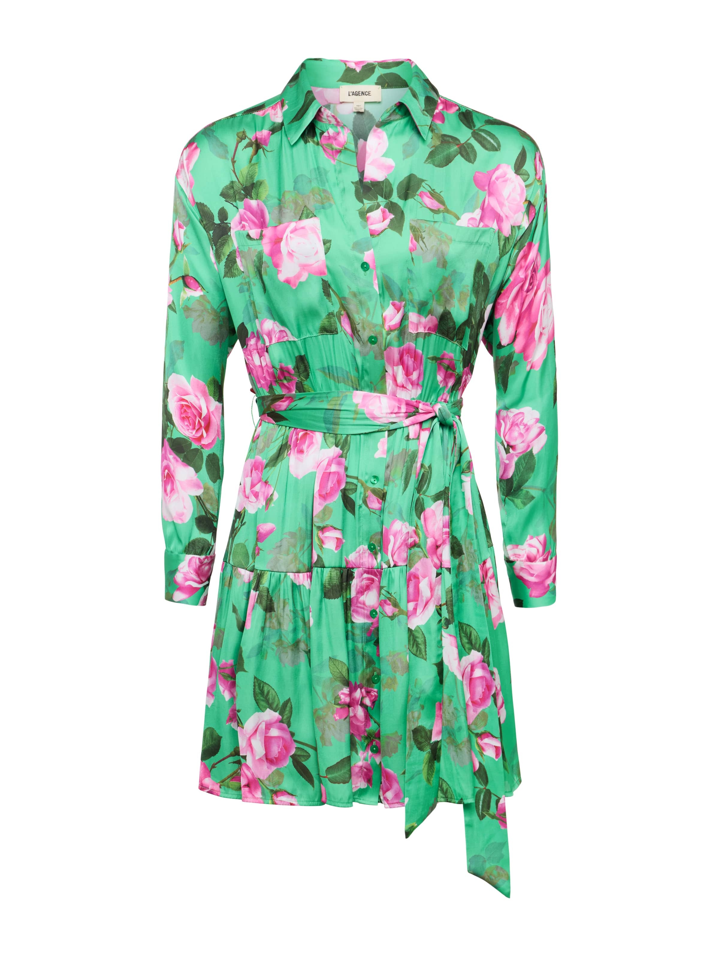 Virlen Satin Shirt Dress - 1