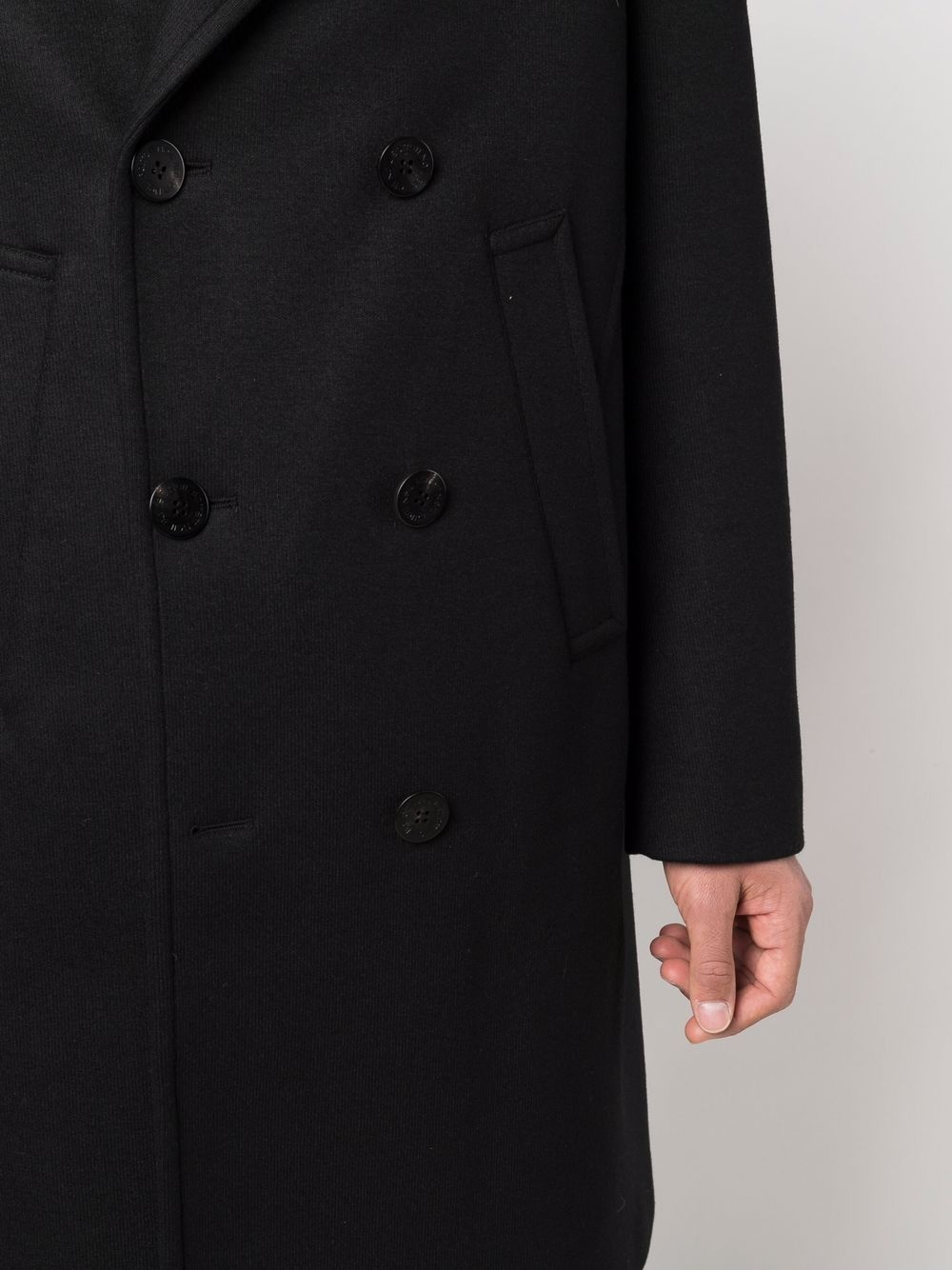 notched-lapels double-breasted coat - 5