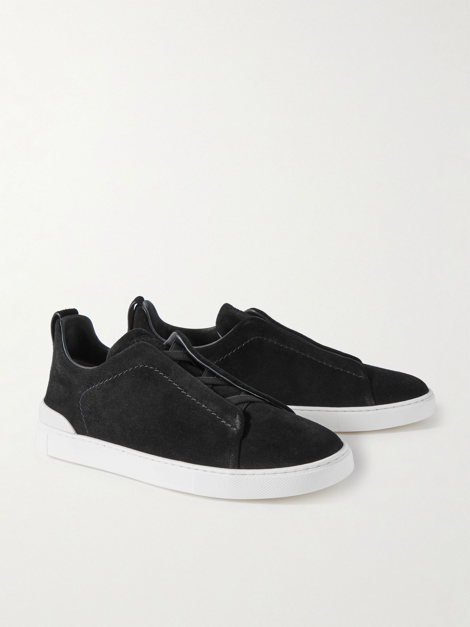 Triple Stitch™ Suede Slip-On Sneakers Black - 4