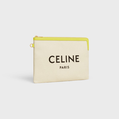 CELINE Small Pouch with strap in TEXTILE WITH CELINE PRINT AND CALFSKIN outlook
