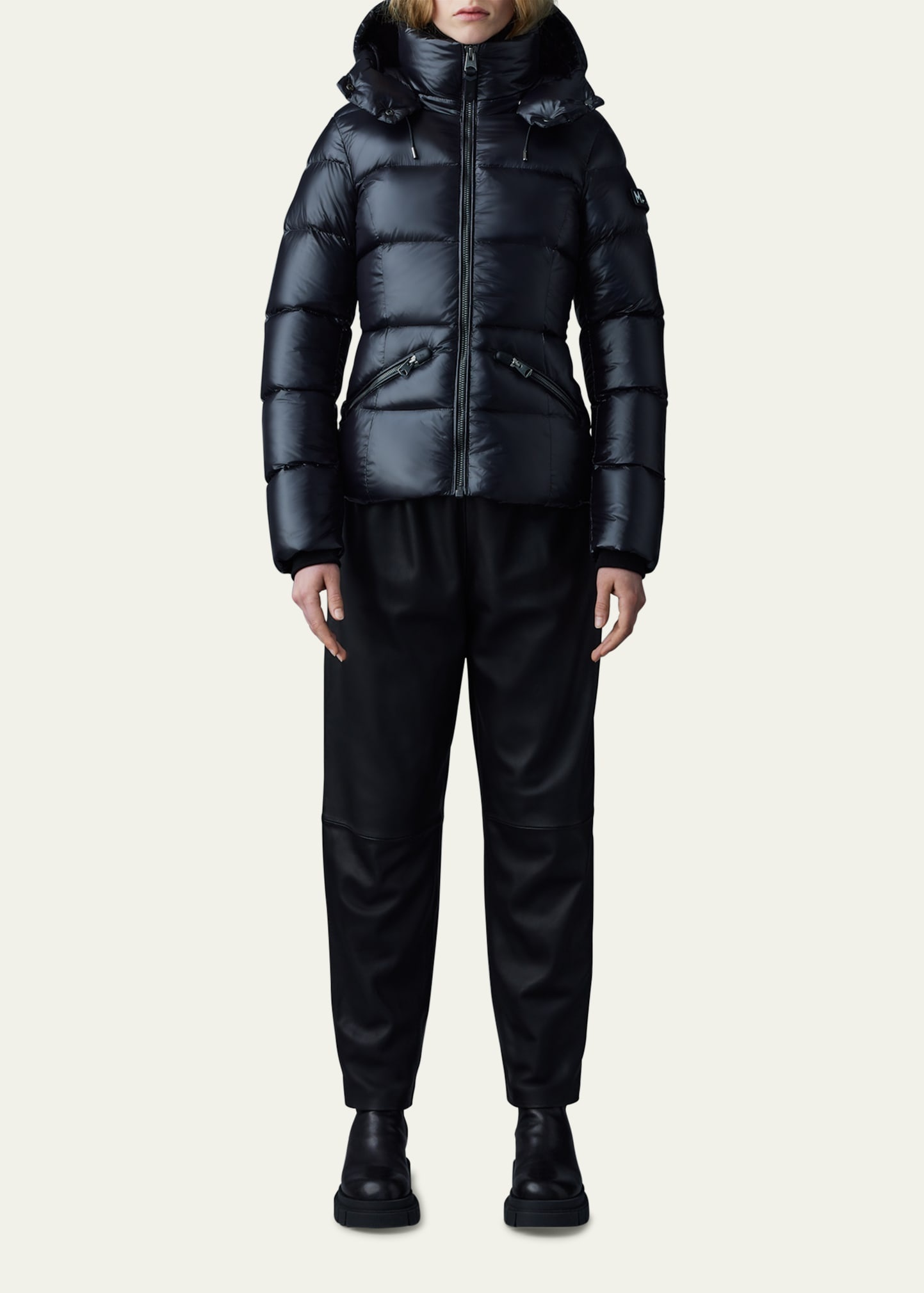 Madalyn Lustrous Light Down Jacket with Hood - 2