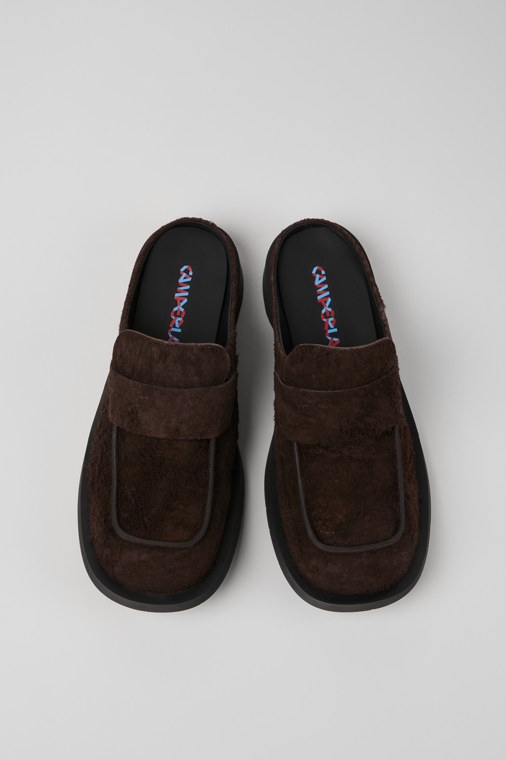 Brown Nubuck Slide Loafers - 4