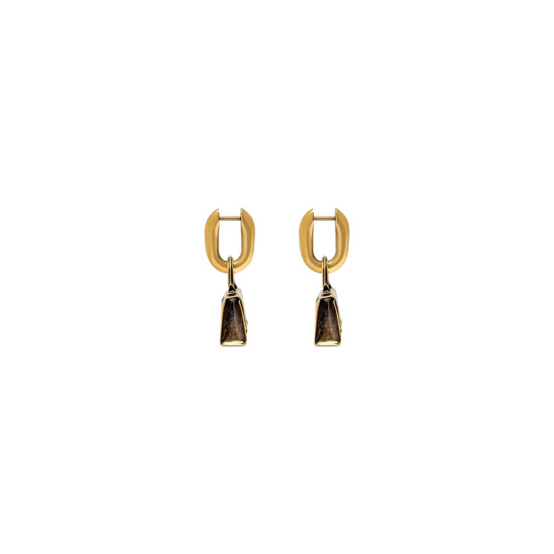 Women's Bag Earrings in Antique Gold - 4