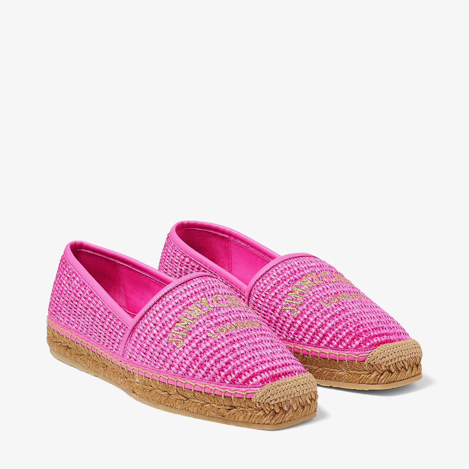 Brie Flat
Fuchsia Jimmy Choo Embroidered Raffia Espadrilles - 3