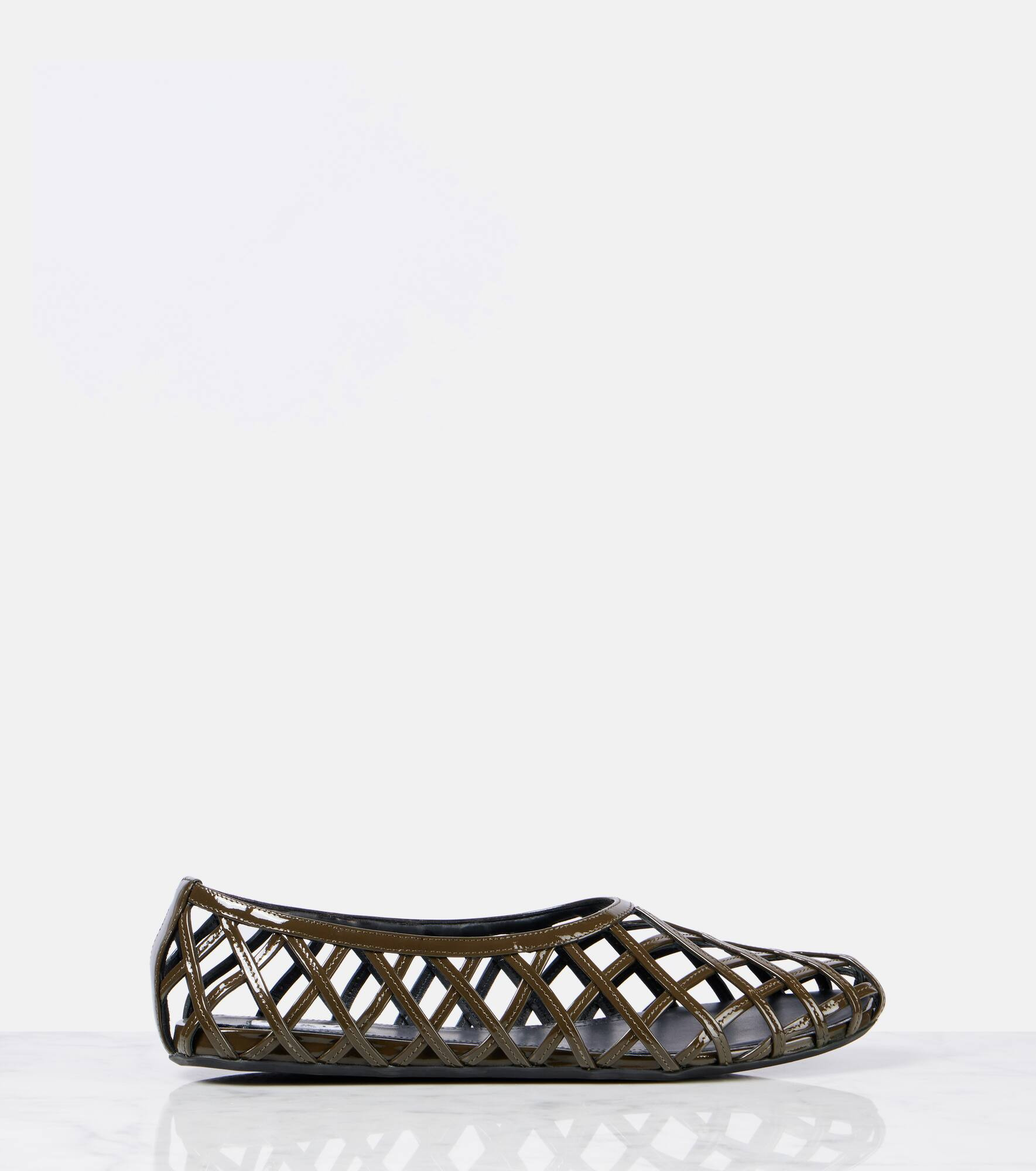 Cage leather ballet flats - 4