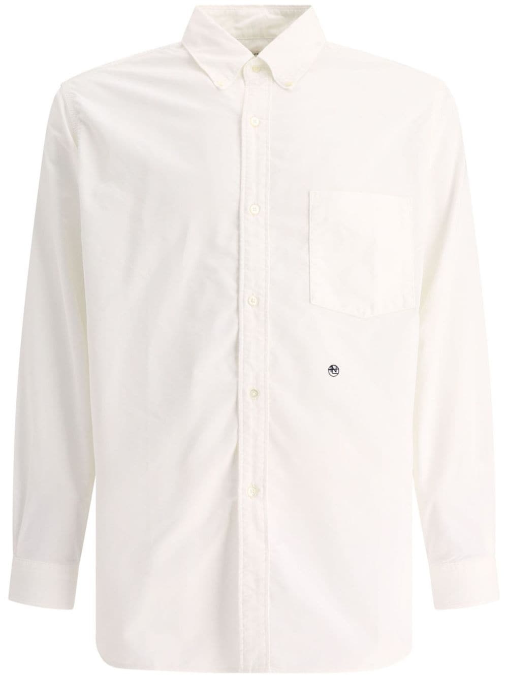 embroidered-logo long-sleeve shirt - 1