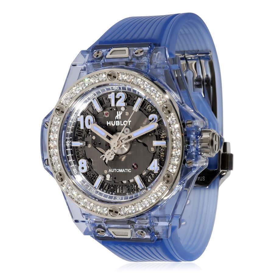 Pre-owned Hublot Big Bang One Click Diamond Skeleton Dial Ladies Watch 465.JL.4802.RT.1204 - 1
