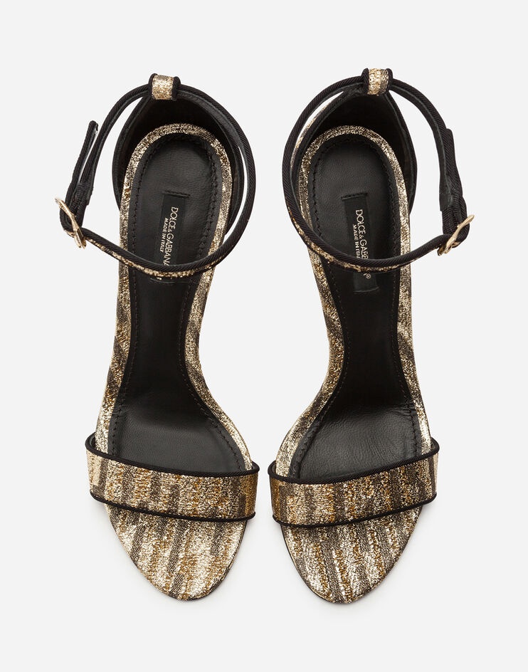 Jacquard sandals with baroque DG heel - 4