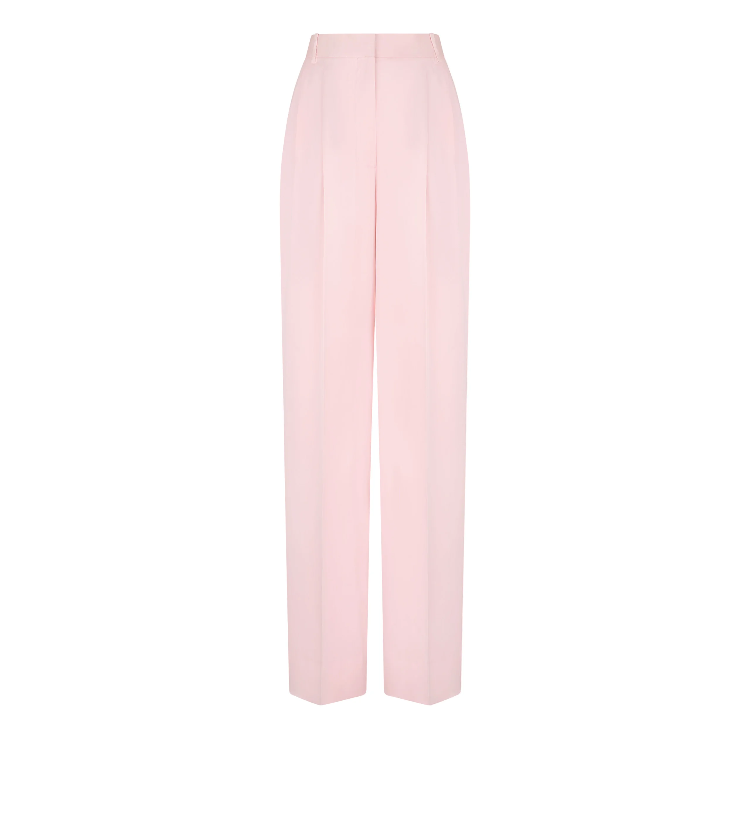 DOUBLE SILK SATIN HIGH-WAIST TAILORED WIDE LEG PLEATED STRAIGHT PANTS - 1