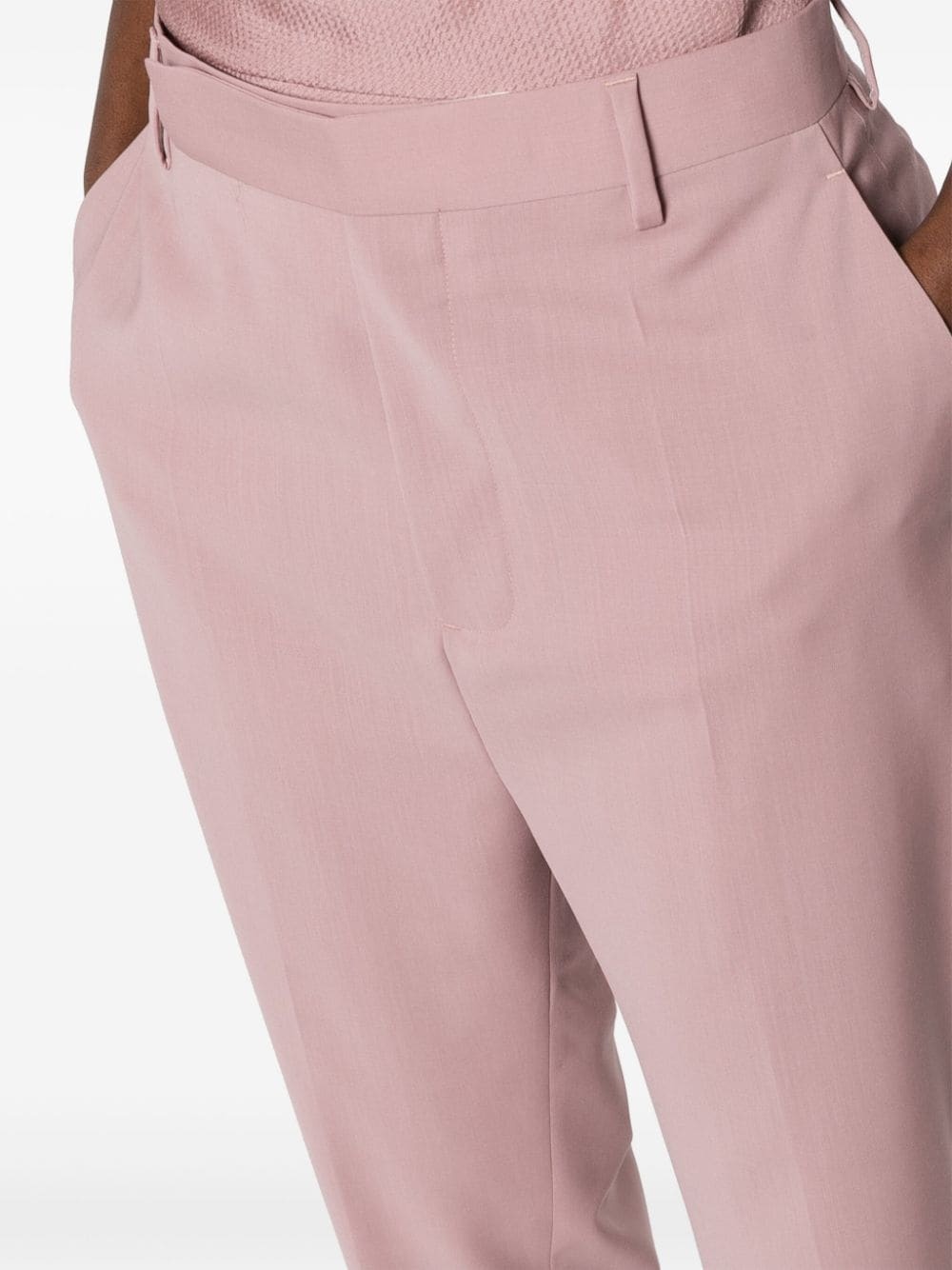 pressed-creased wool trousers - 5