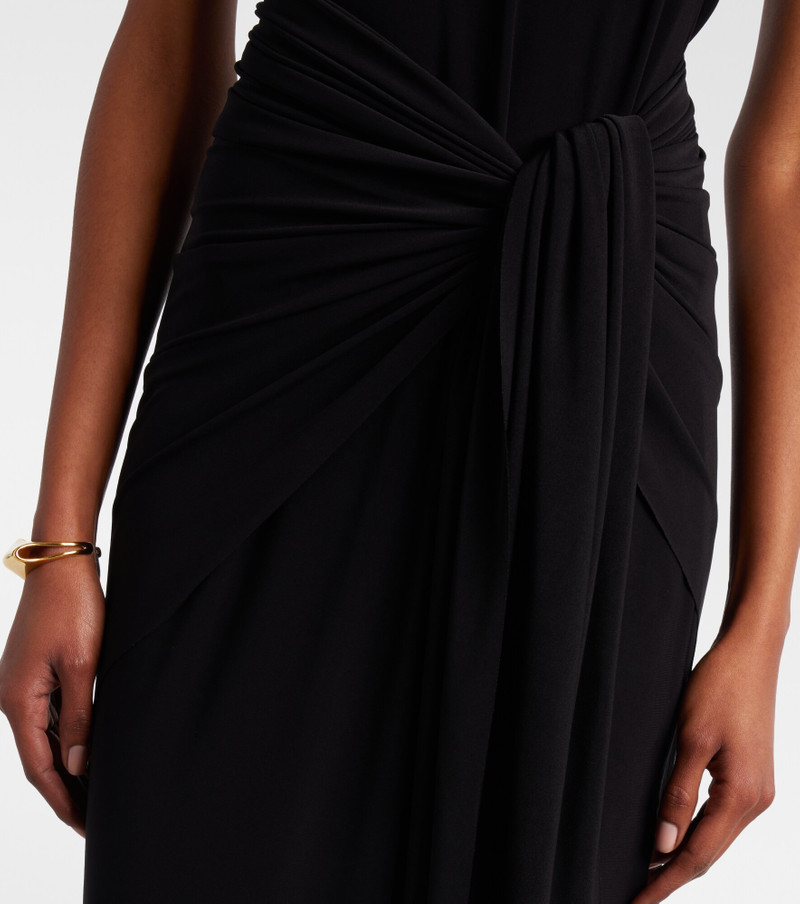 Draped halterneck jersey maxi dress 4