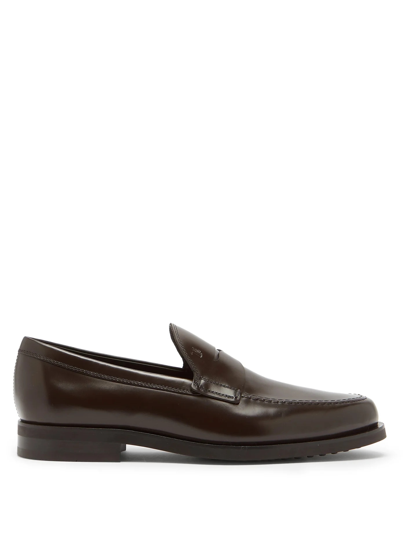 Logo-debossed leather penny loafers - 1