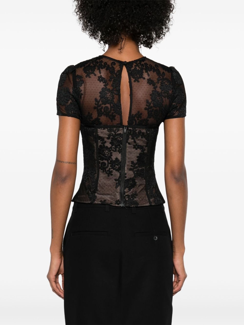 lace bustier-style top - 4