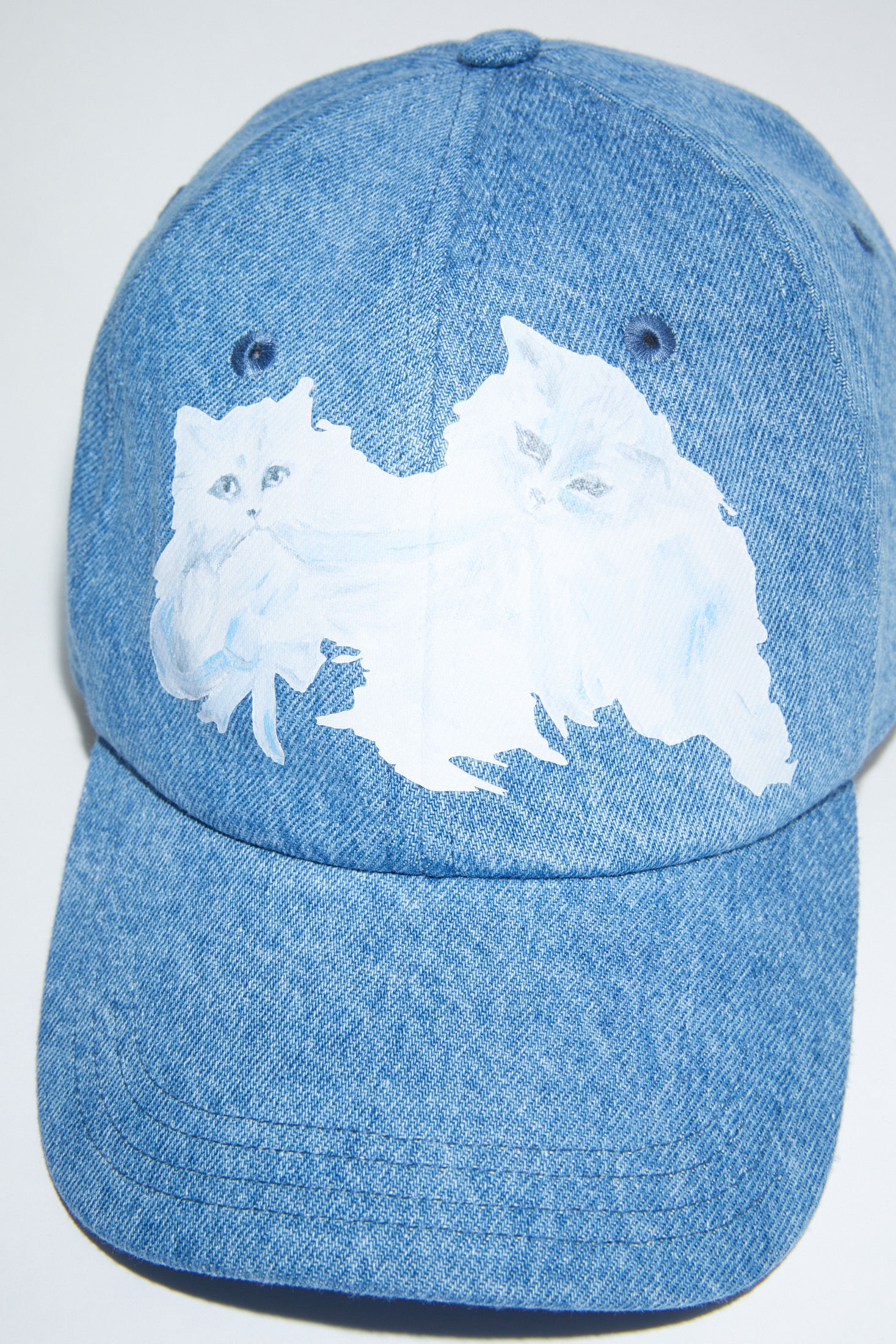 Printed denim cap - Mid blue - 3