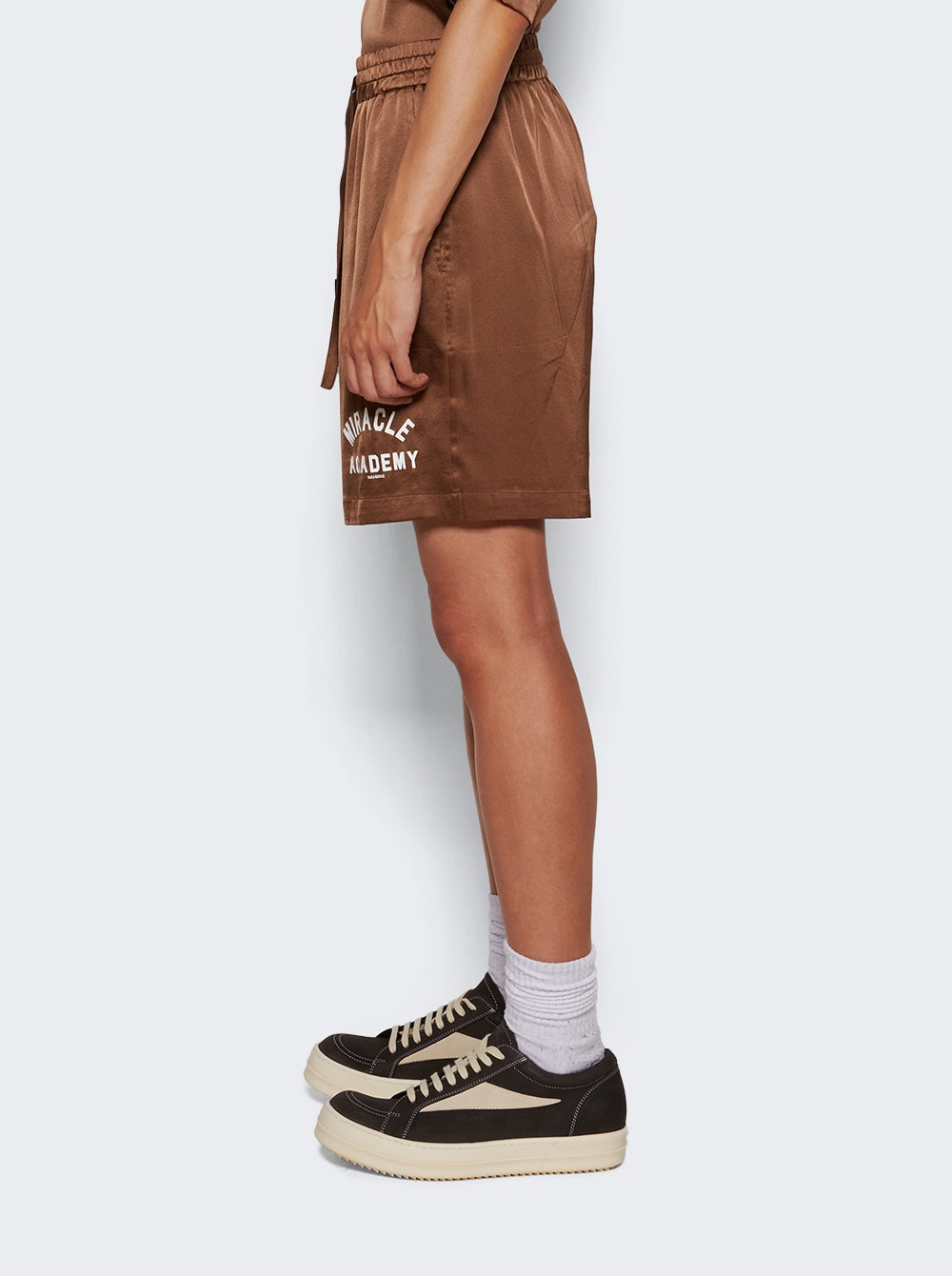 Miracle Academy Silk Shorts Brown - 4