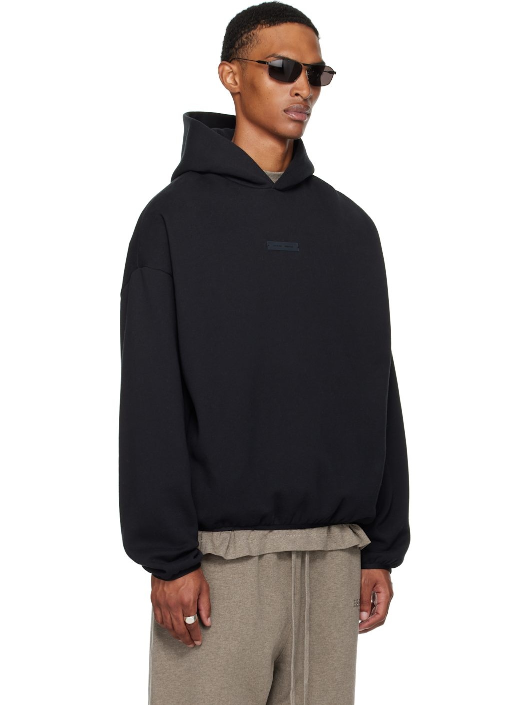 Black Modern Fit Fleece Hoodie - 2