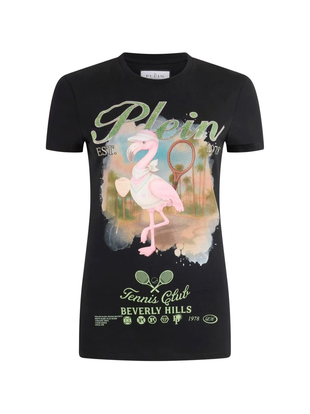 strass-graphic T-shirt - 1