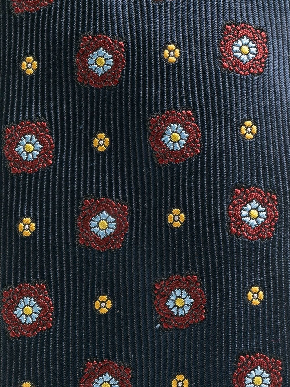 floral-embroidered silk tie - 2