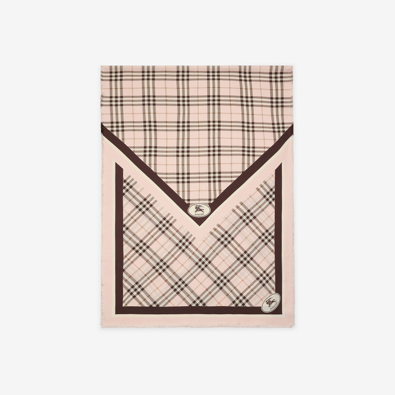 Check Knight Stamp Silk Scarf 1