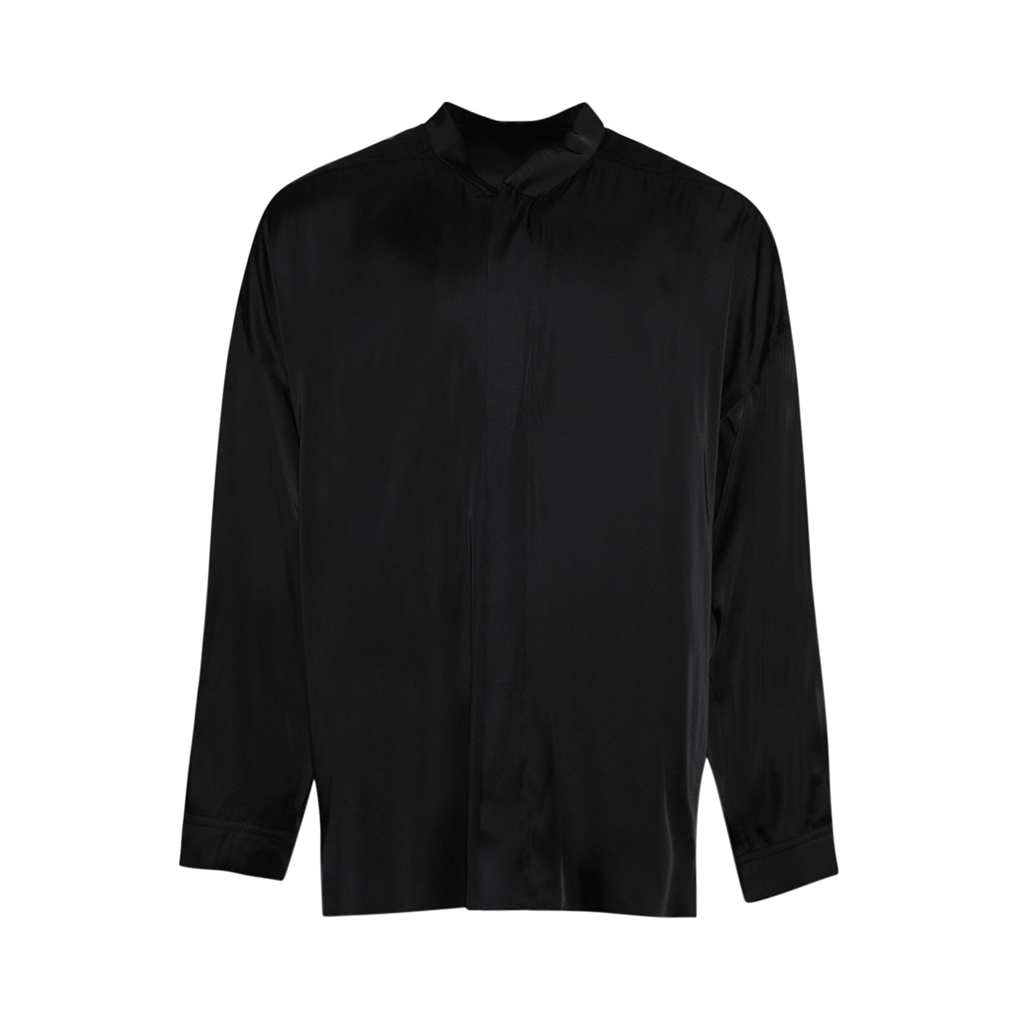 Rick Owens Oversized Snap Collar Faun Shirt 'Black' - 1