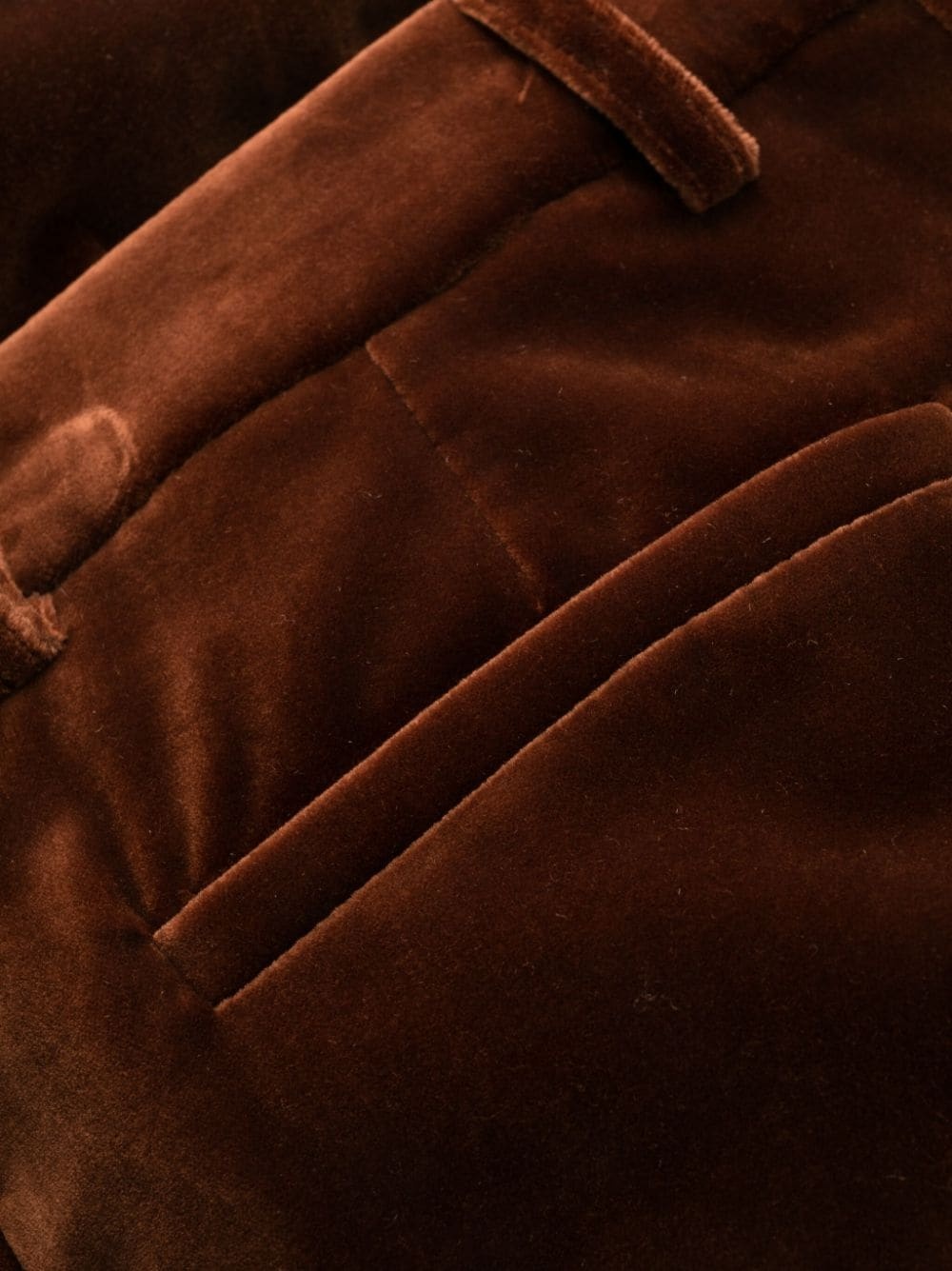 mid-rise velvet flared trousers - 6