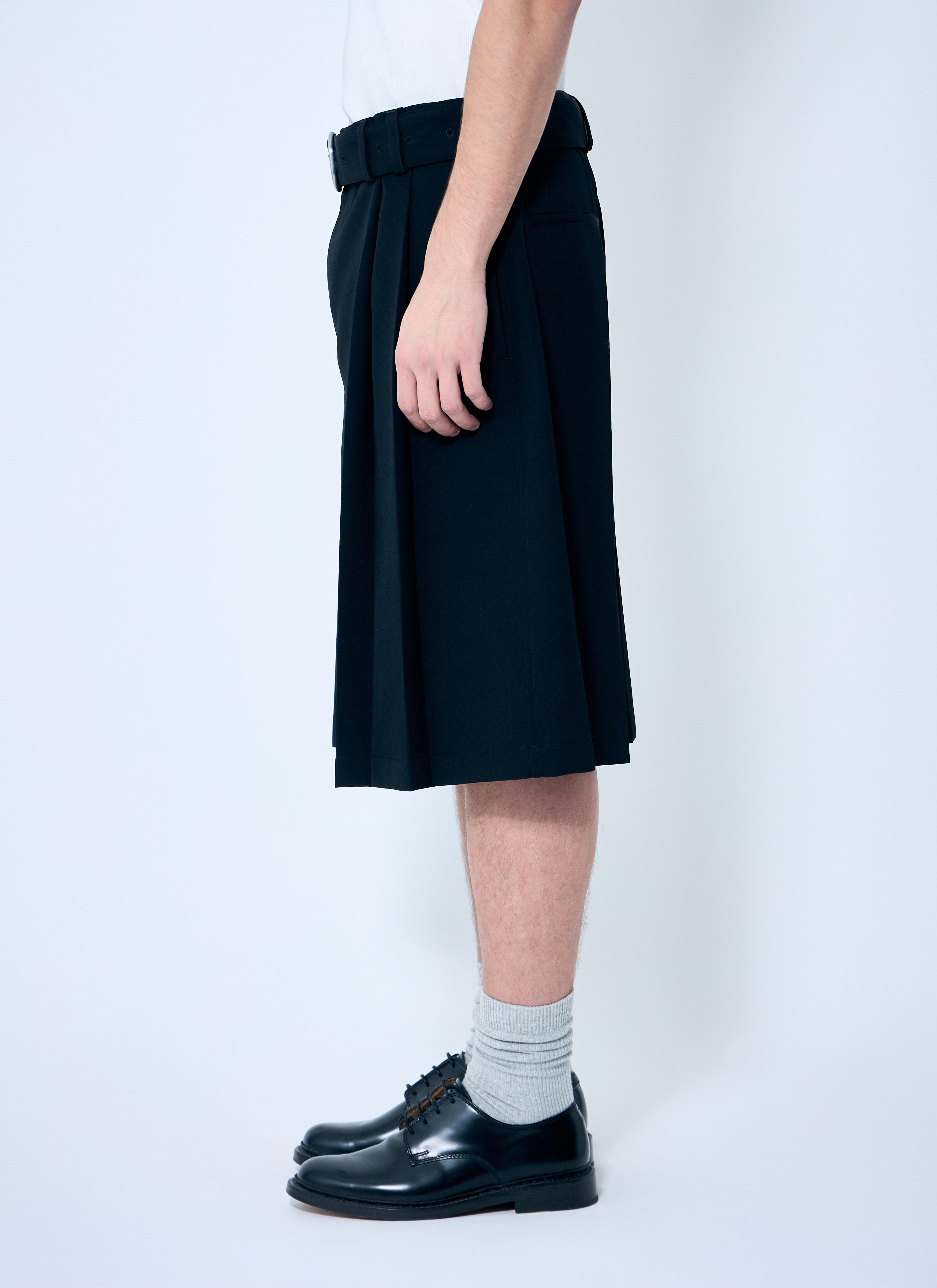 Jil Sander Men Belted Pleated Shorts - 3