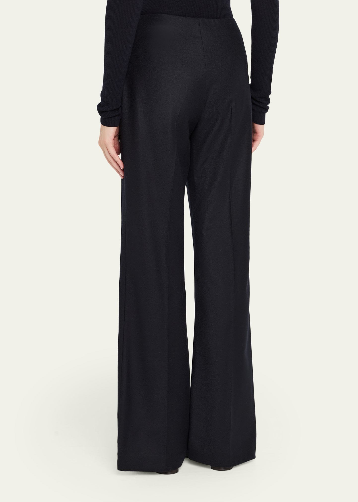 Timi Wool-Cashmere Flannel Wide-Leg Pants - 3