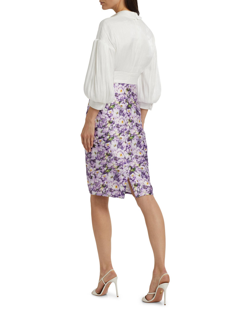 Women's Pieced Knee-Length Cocktail Dress - Lilac Multi 5