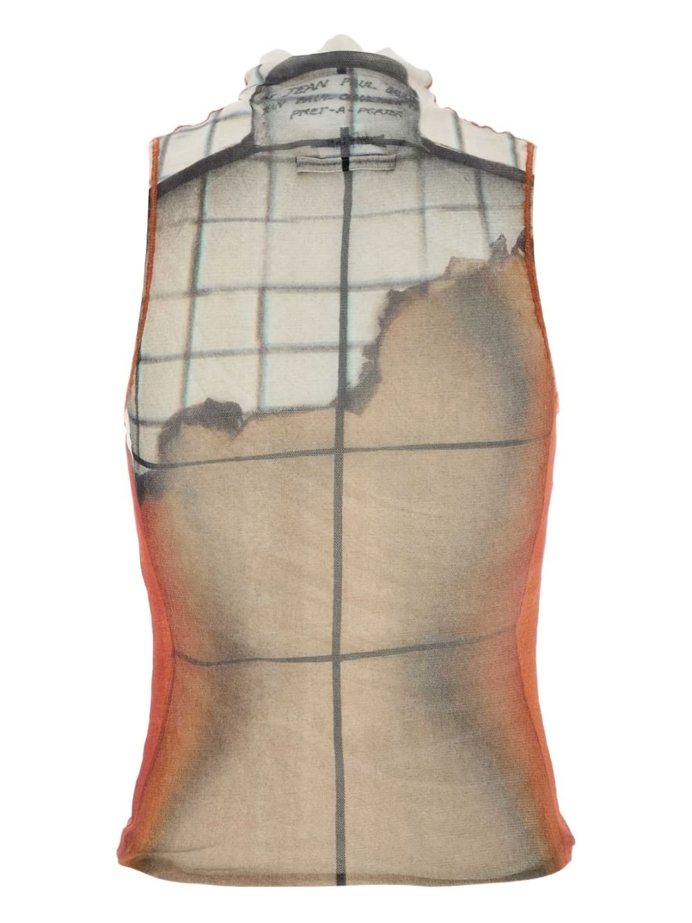 printed high-neck top - 2
