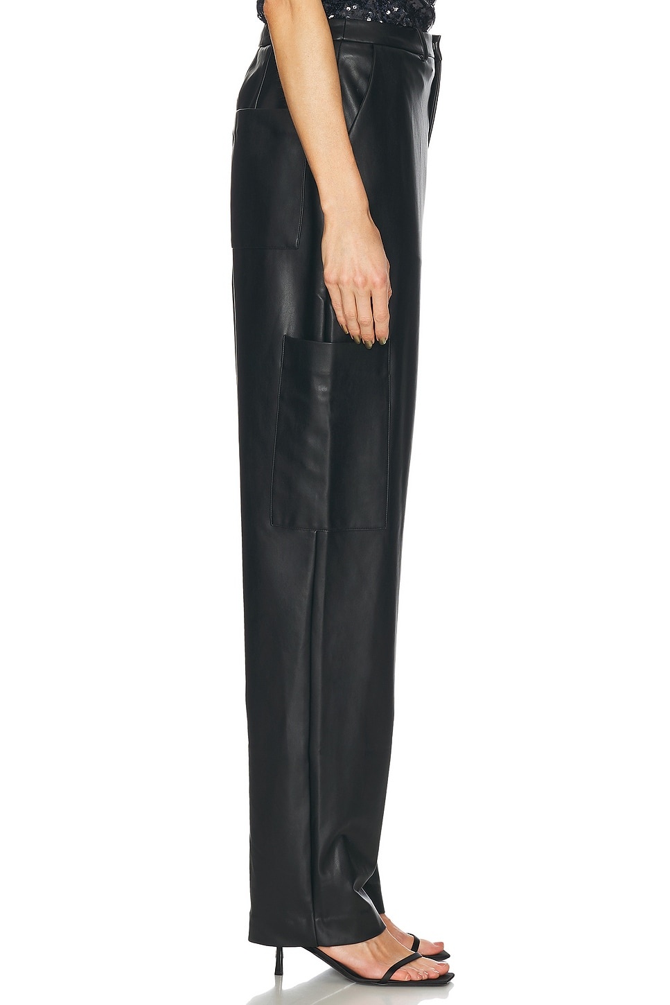 Stretch Faux Leather Tapered Trouser - 3