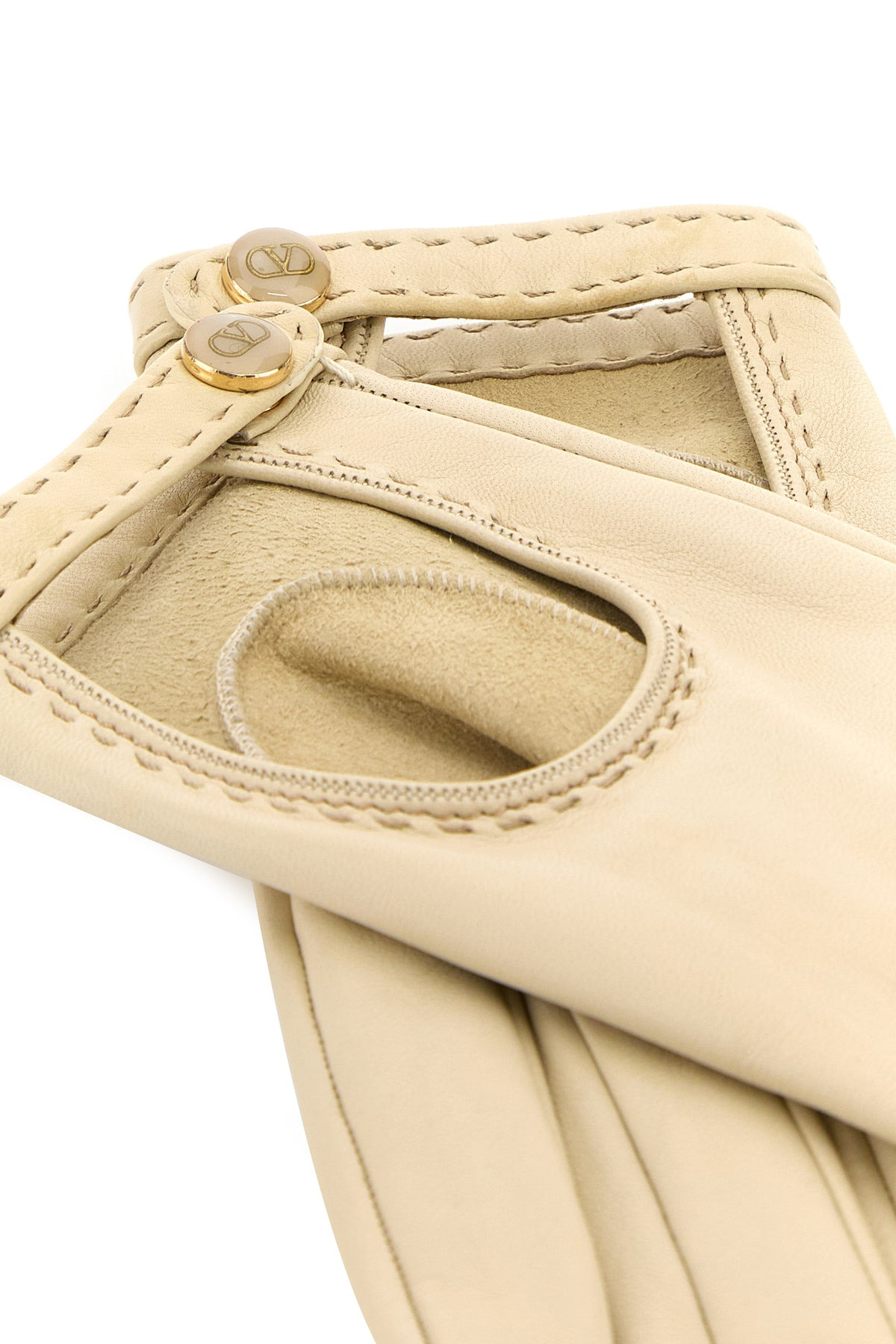 Ivory leather gloves - 2