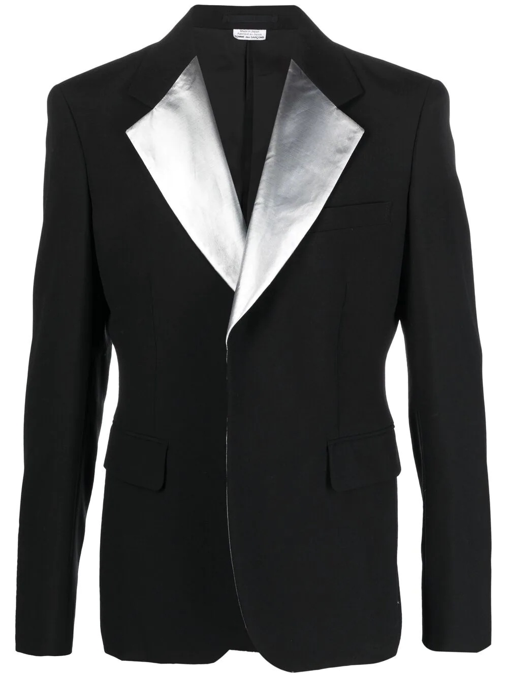 single-breasted metallic lapel blazer - 1