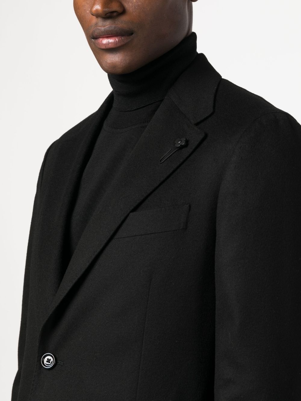 single-breasted wool-cashmere blazer - 5