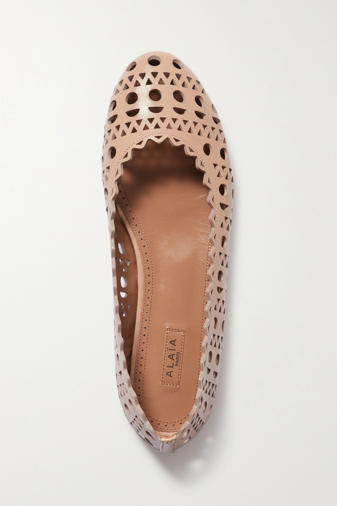 Laser-cut leather ballet flats - 6