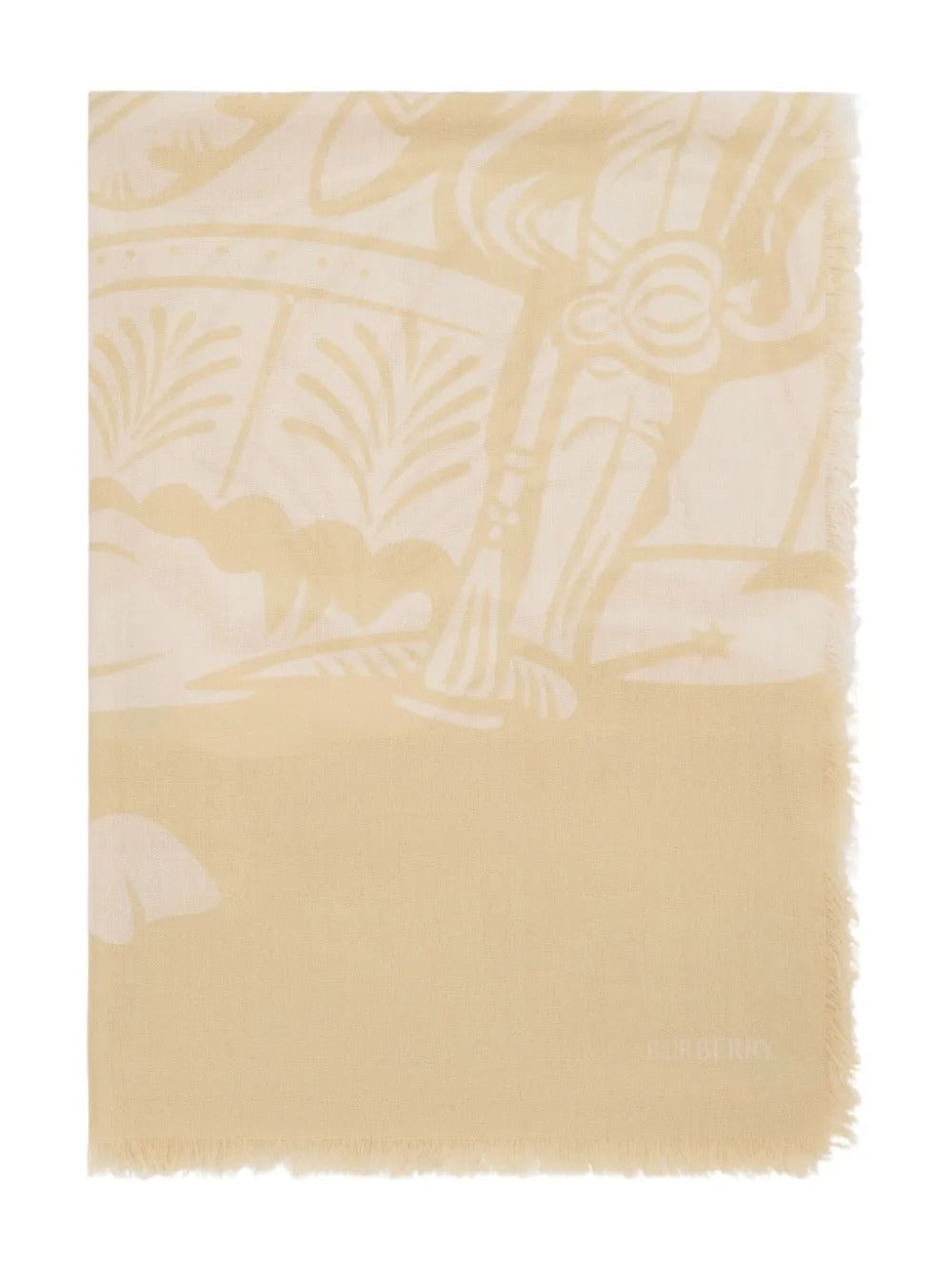 BURBERRY - Unisex Wide EKD Wool Scarf - 3