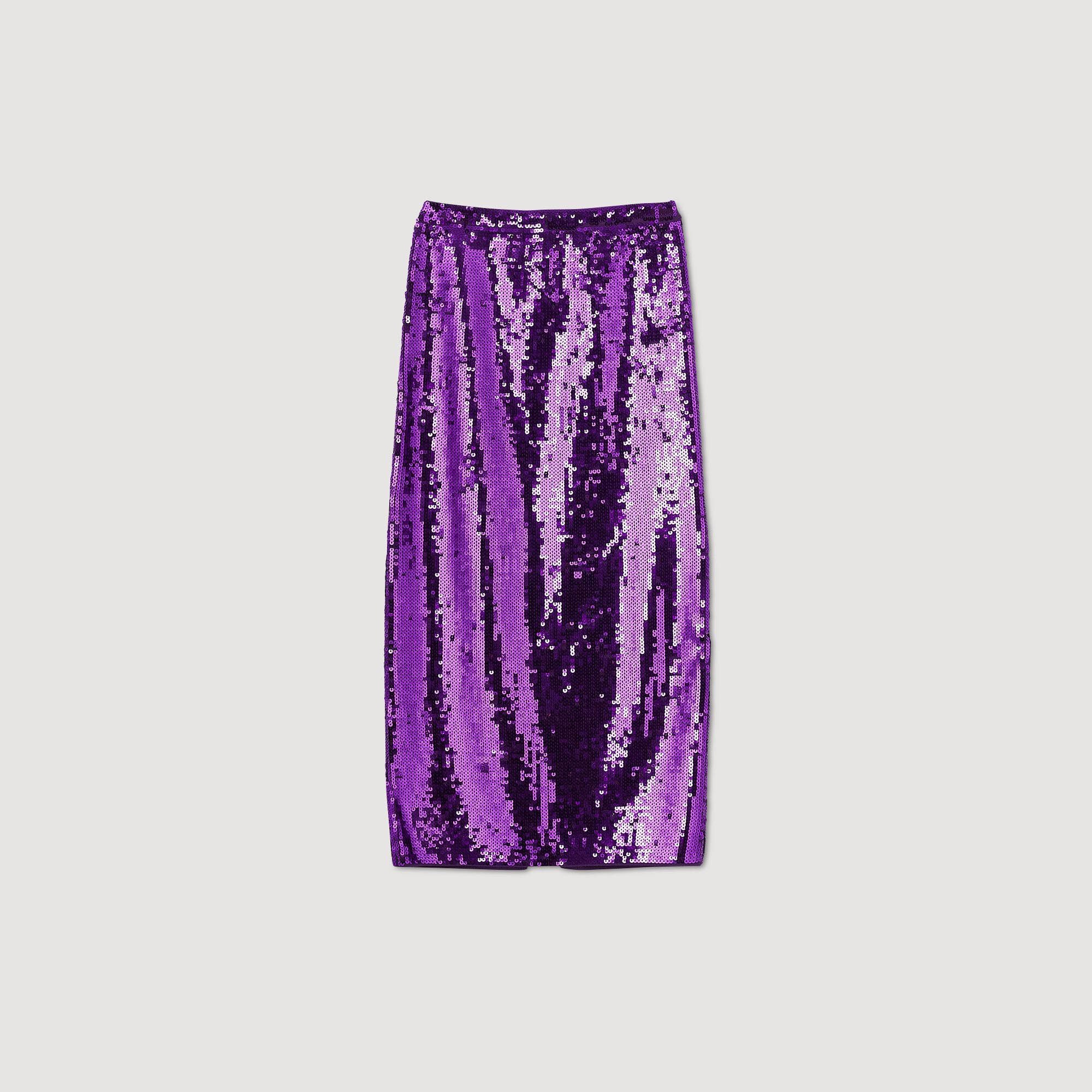 SEQUIN MIDI SKIRT - 1