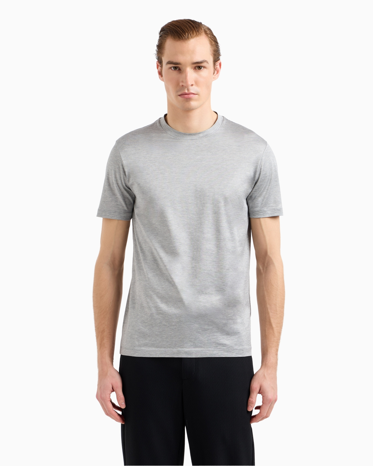 PLAIN-KNIT JERSEY T-SHIRT IN A SILK-AND-COTTON BLEND - 4