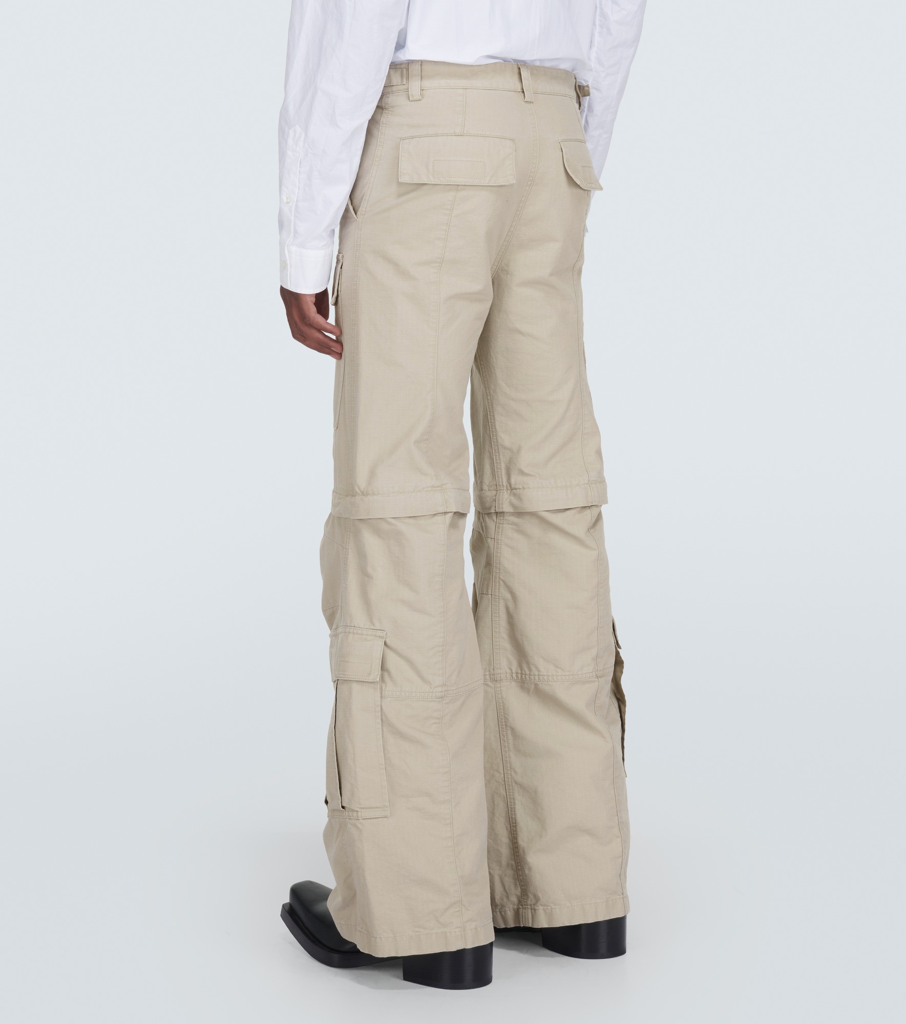 Hybrid flared cotton cargo pants - 4