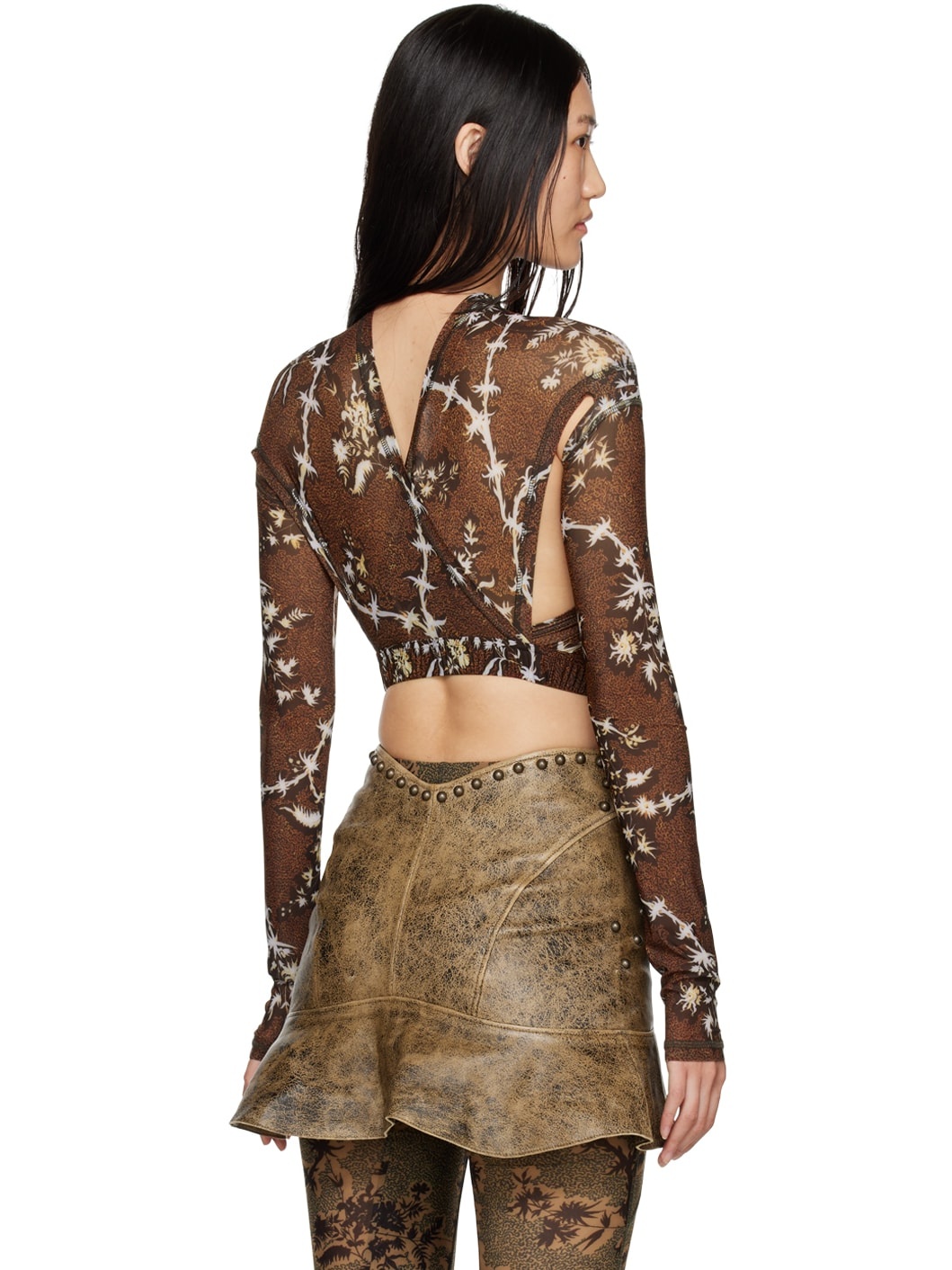 Brown Anti Cross Over Blouse - 3