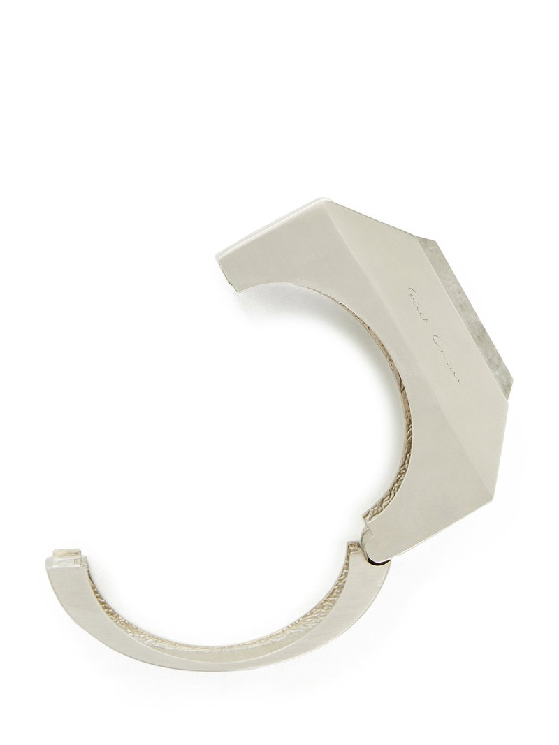 Rick Owens Beveled Bangle Bracelet in Silver outlook