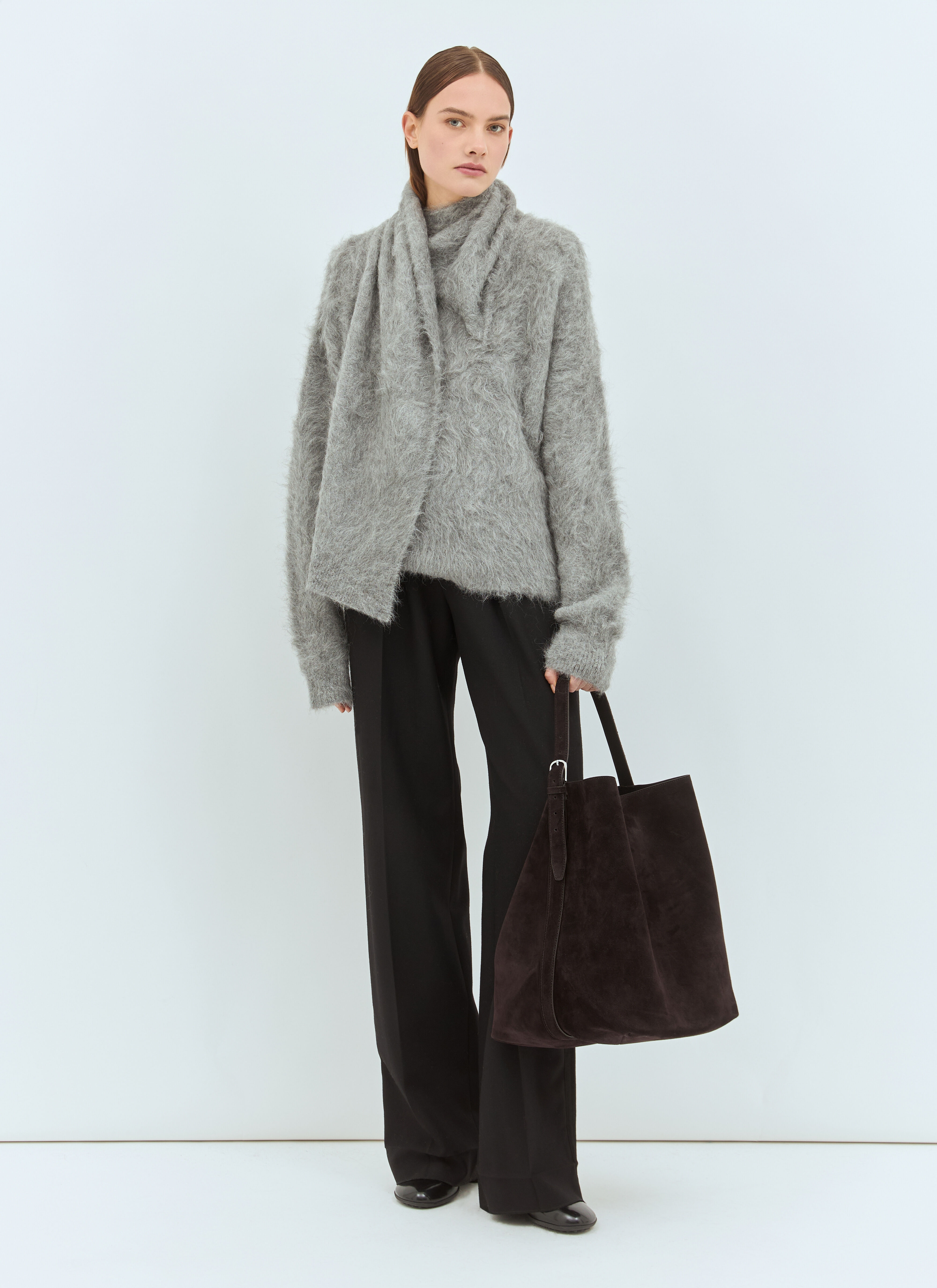 Draped-Scarf Sweater - 2