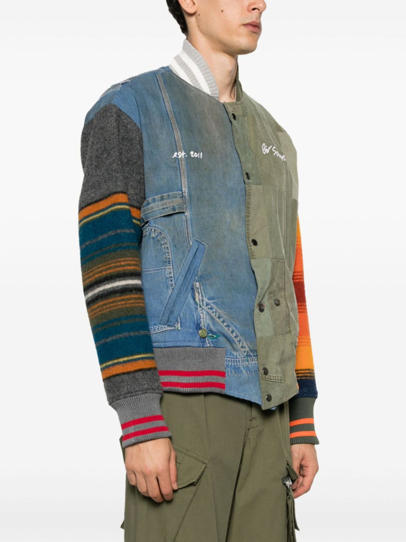색깔 구획 panelled bomber 재킷 3